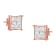 10K Rose Gold Over Sterling Silver Diamond Stud Earrings 3/4ctw