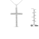 1/4ctw Diamond Cross Unisex Sterling Silver Pendant Necklace with
18" Chain