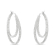 Sterling Silver 1/2ctw Miracle-Set Diamond Double Hoop with Latchback Earrings
