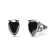 14K White Gold 2.00 Cttw Pear Cut Black Diamond Stud Earrings