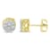 0.14ctw Rose-Cut Diamond Floral Cluster Button 10K Yellow Gold Over
Sterling Silver Stud Earrings