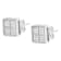0.50ctw Princess Diamond Box Shape Milgrain Stud 14K White Gold Earrings