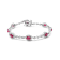 10K White Gold Ruby and Diamond Link Bracelet (H-I Color, SI1-SI2
Clarity)  - Size 7"