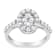 Sterling Silver 1.0ctw Brilliant-Cut Diamond Halo-Style Cluster Oval
Ring (I-J Color, I3 Clarity)