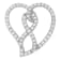 14K White Gold 1.0ctw White Diamond Awareness Ribbon & Open Heart
18" Pendant w\chain