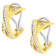 14K Two-Tone 1/2ctw "X" Shape Cross Over Diamond Hoop Earrings