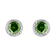 0.25ctw Treated Green Diamond Solitaire Sterling Silver Stud Earrings