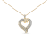 1.00ctw Baguette Diamond Open 14K Yellow Gold Over Sterling Silver Heart Necklace