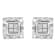 Sterling Silver 1/6ctw Invisible Set Princess-Cut Diamond Quad Stud Earrings