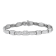 14K White Gold 2.50ctw Round and Baguette Cut Diamond Alternating Flared
Links Tennis Bracelet