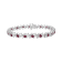 3.5 mm Lab Created Red Ruby and 1/6 ctw Diamond Rhodium Over Sterling
Silver Tennis Bracelet