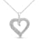 0.16ctw Pave-Set Diamond Sterling Silver Heart Necklace