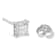Sterling Silver 1/2ctw Princess-cut Diamond Stud Earring