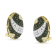 14K Yellow Gold with Black and White Rhodium 2-1/10ctw White and Blue
Diamond Oval Omega Earrings