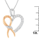 10K Gold Over Sterling Silver Two-Tone 1/5ctw Round Diamond Ribbon Heart
Accent Pendant w\chain