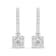 14K White 1/2ctw Round Diamond Halo Dangle Hook Earring