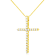 10K Yellow Gold Over Sterling Silver 2.0ctw Round Diamond Cross Pendant w\chain