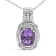 Sterling Silver Oval Amethyst and Round Diamond Accent Fashion Drop
Pendant 18 Inch Chain