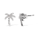 10K White Gold 1/10 Cttw Diamond  Encrusted Palm Tree Stud Earrings (H-I
Color, I1-I2 Clarity)