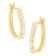 10K Yellow Gold 1/4ctw Round and Baguette Cut Diamond Oblong Hinged
Leverback Hoop Earrings