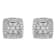 Sterling Silver 1/2ctw Diamond Miligrain Square Shape Stud Earrings