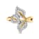 18K Yellow Gold Over Sterling Silver 1/2ctw Mixed Diamond Bypass Triple
Leaf Ring