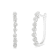 Sterling Silver 1/2ctw Miracle-Set Diamond 7 Stone Hoop Earrings