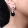 18K White Gold Onyx Pear and Blue Topaz Pear Gemstone with Diamond
Accent Teardrop Dangle Earrings