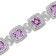 .925 Sterling Silver 7x7 mm Cushion Cut Amethyst and 1/10ctw Round
Diamond Tennis Bracelet