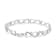 0.33ctw Round White Diamond Double Heart Sterling Silver Tennis Bracelet