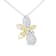 14K Two-tone Gold 5/8 Cttw Round Diamond Marquise Floral Necklace (H-I
Color, I1-I2 Clarity)