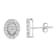 Sterling Silver 1 1/2ctw Round-Cut Diamond Oval Shaped Stud Earrings