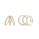 14K Tri-Toned Gold 1/3 Cttw Diamond Triple Hoop Earrings (I-J Color,
I2-I3 Clarity) - 22 MM