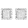 10K White Gold 1/2ctw Invisible Set Princess-Cut Diamond Square Stud Earring