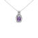Sterling Silver Oval Amethyst and Round Diamond Accent Fashion Drop
Pendant 18 Inch Chain