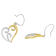 10K Two-tone Gold Round Diamond Heart Dangle Earrings 1/4ctw