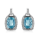 Sterling Silver 14x10MM Cushion Cut Blue Topaz Gemstone and Diamond
Accent Dangle Earrings