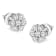 14K White Gold 1/2ctw Round-Cut Diamond Floral Stud Earrings