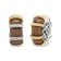 18K Two-tone Gold Over Sterling Brown Enamel 9/10ctw Diamond Huggies