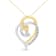0.10ctw Diamond Accent 10K Yellow and White Gold Double Open Heart Necklace