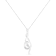 Espira 10K White Gold 1/10 cttw Diamond Swirl Pendant Necklace (I-J, I1-I2)