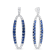 18K White Gold 1.11 Cttw Blue Round Diamond and Blue Sapphire Openwork
Oval Dangle Earrings