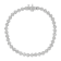 Rhodium Over Sterling Silver 1.0 Ctw Diamond Heart Tennis Bracelet