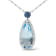 18K White Gold Pear Blue Topaz and Blue Sapphire and Diamond Drop
Pendant with Flower Design