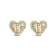 14K Yellow Gold Over Sterling Silver 1/2 Cttw Mixed Diamond Composite
Heart Shaped Stud Earring
