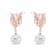 14K Rose Gold 1/6 Cttw Round Diamond and 8mm Round Pearl Floral Drop
Stud Earrings