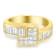 14K Yellow Gold 1 1/2ctw Channel-Set Mixed Cut Diamond Bypass Ring(G-H
Color, SI2-I1 Clarity)