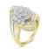 10K Yellow Gold Round and Baguette Diamond Crossover Cluster Ring (3ctw,
I-J Color, I1-I2 Clarity)