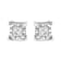 0.50ctw Miracle-Set Princess Cut Diamond Solitaire Sterling Silver Stud Earrings