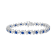 3.5 mm Lab Created Blue Sapphire and 1/6 ctw Diamond Rhodium Over
Sterling Silver Tennis Bracelet